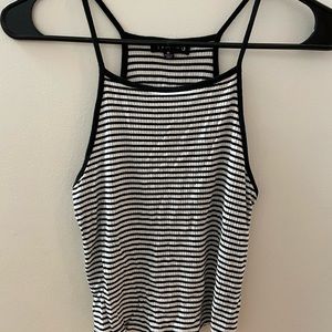 Black and white striped top